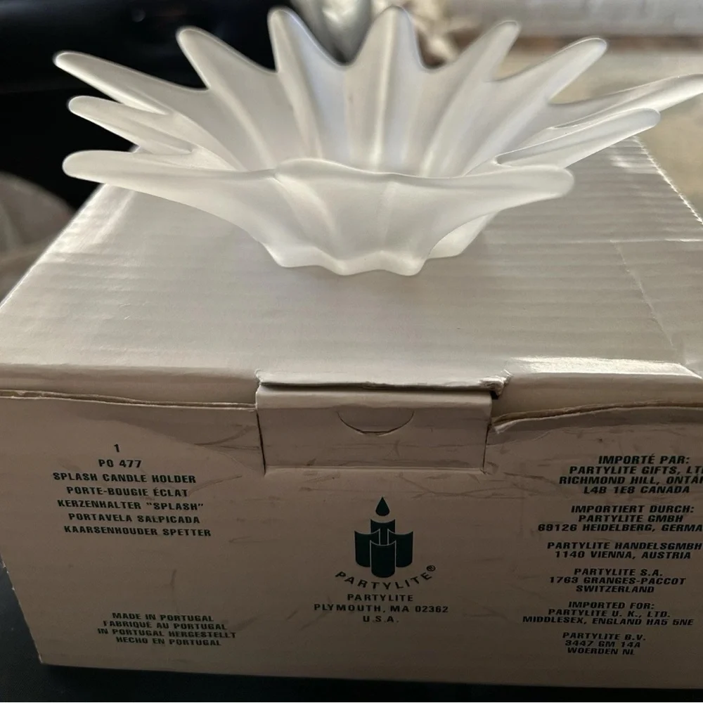 PARTYLITE Splash Candle Holder PO 477 Frosted Star Shaped Candle Holder - Picture 2 of 2